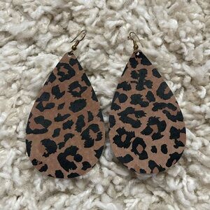 Elegant Leather Teardrop Earrings